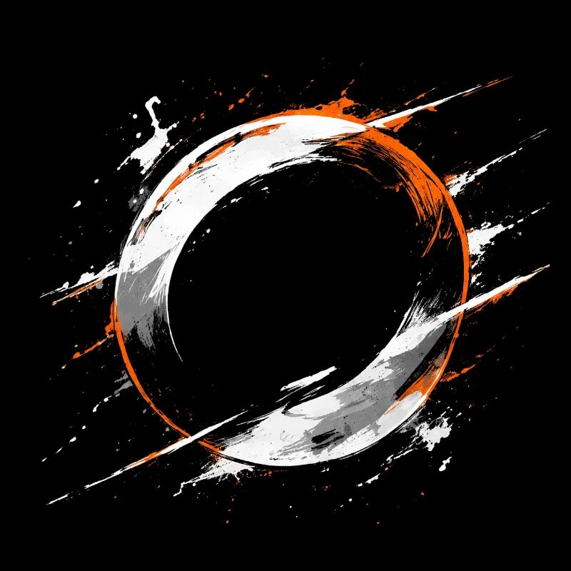 Orange Enso Splash Circle