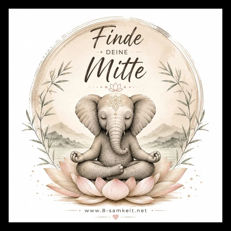 Finde Deine Mitte Elefant Lotus