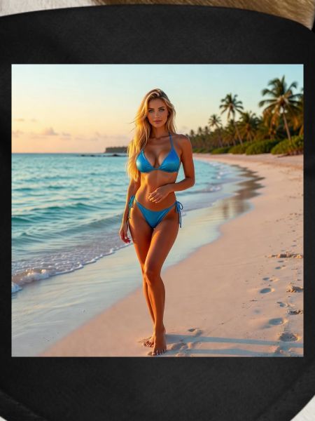 Blue bikini on tropical beach