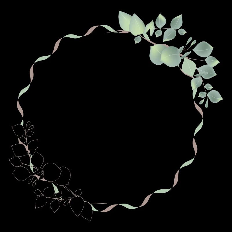 delicate eucalyptus frame for your own texts & motifs