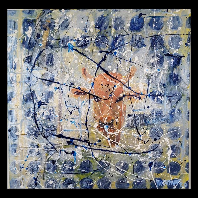 Portrait abstrait d’animal avec vache