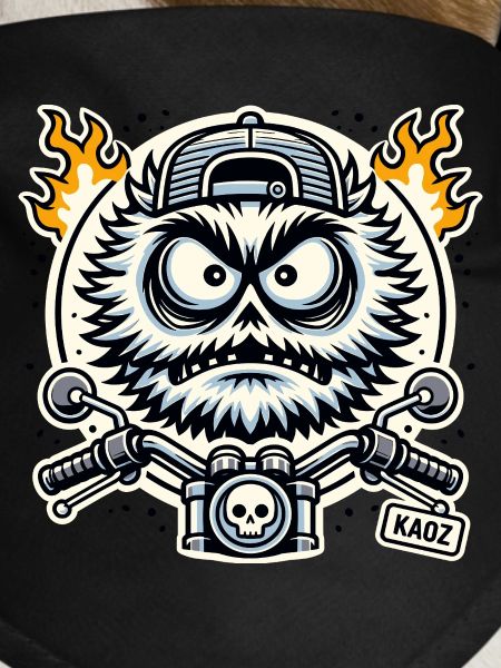 Biker Monster with Flame Engine