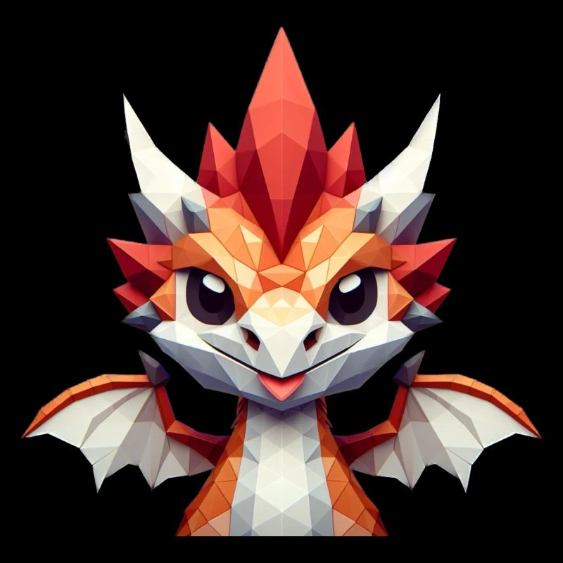 Un petit dragon de style polygone