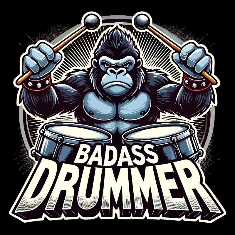 Badass Drummer Gorilla Cool Gift