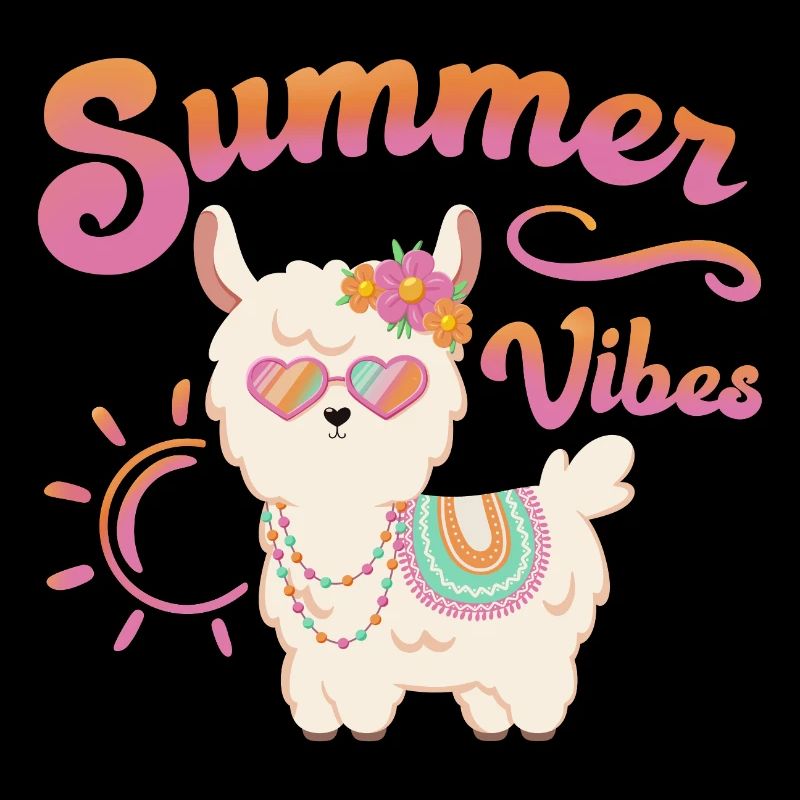 Llama Summer Alpaca - Summer vibes - Summer Mood