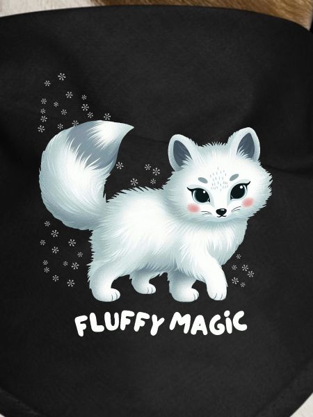 White Fox with Fluffy Kitty