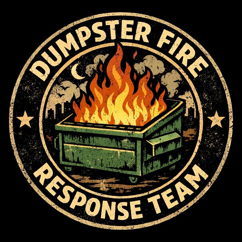 Garbage can fire response team Lustiger Müllgarbinnbra