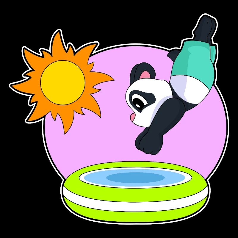 Été de la piscine Panda