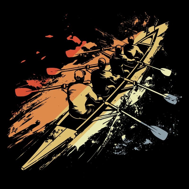 Retro Rowing Team Graphic