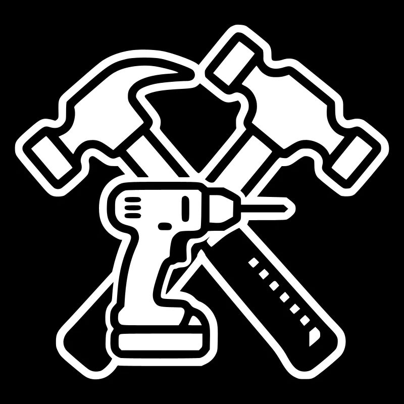 Handwerker Bohrer Hämmer Logo