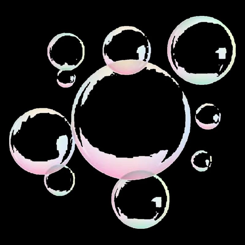 Shimmering soap bubbles