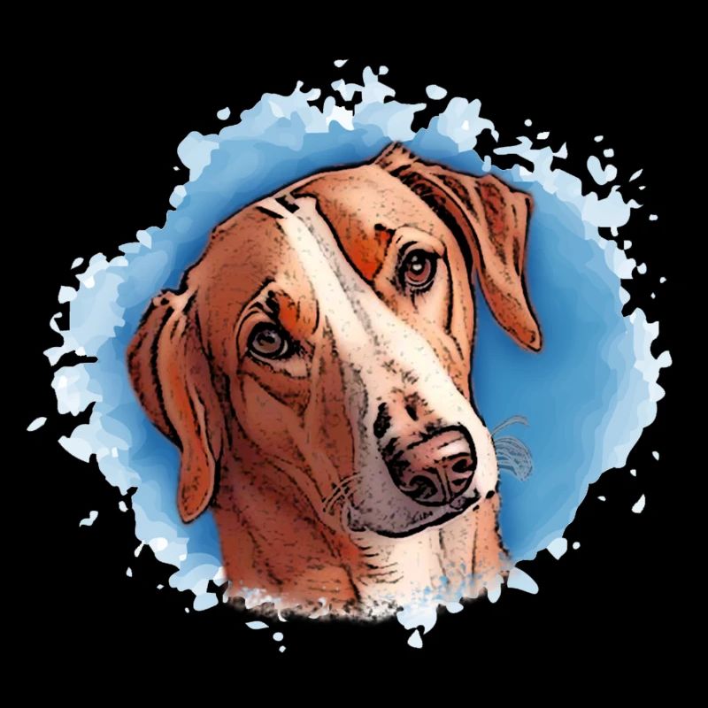 Chien SAVEBRACKE Chien de chasse Turquoise Aquarelle Design