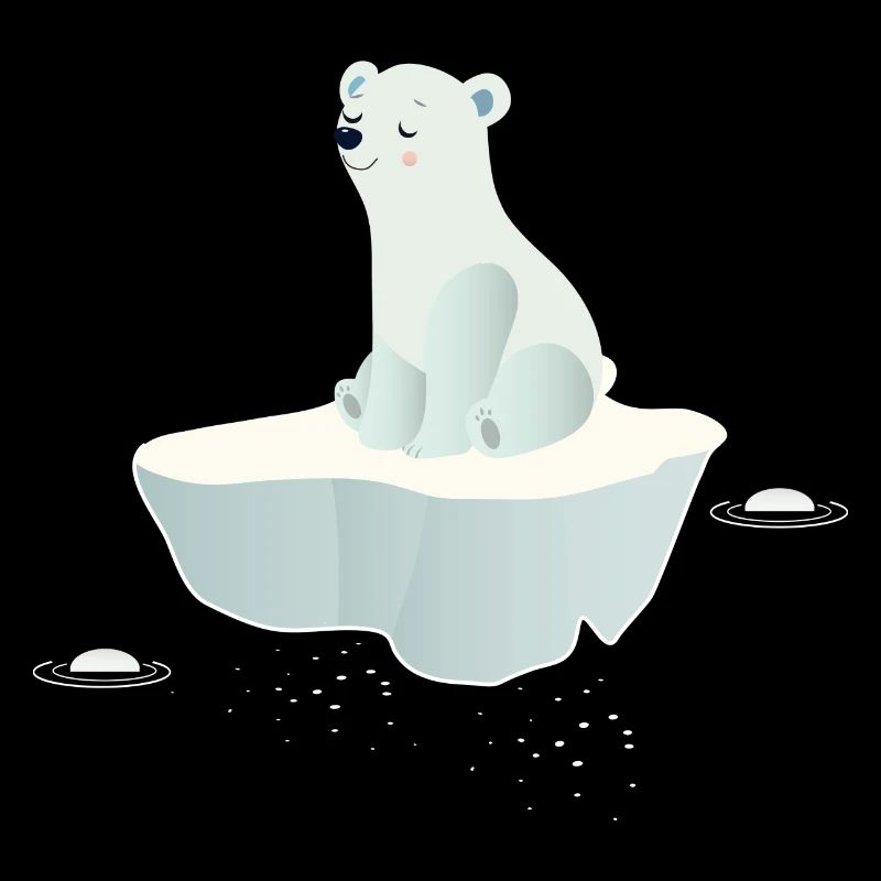 Träumender Eisbär auf einer Eisscholle