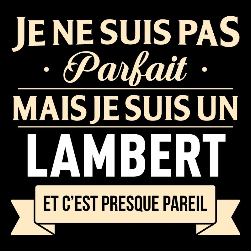 Je Ne Suis Pas Parfait Mais Je Suis Un Lambert ...