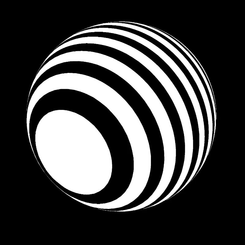 Boule 3D avec rayures blanches