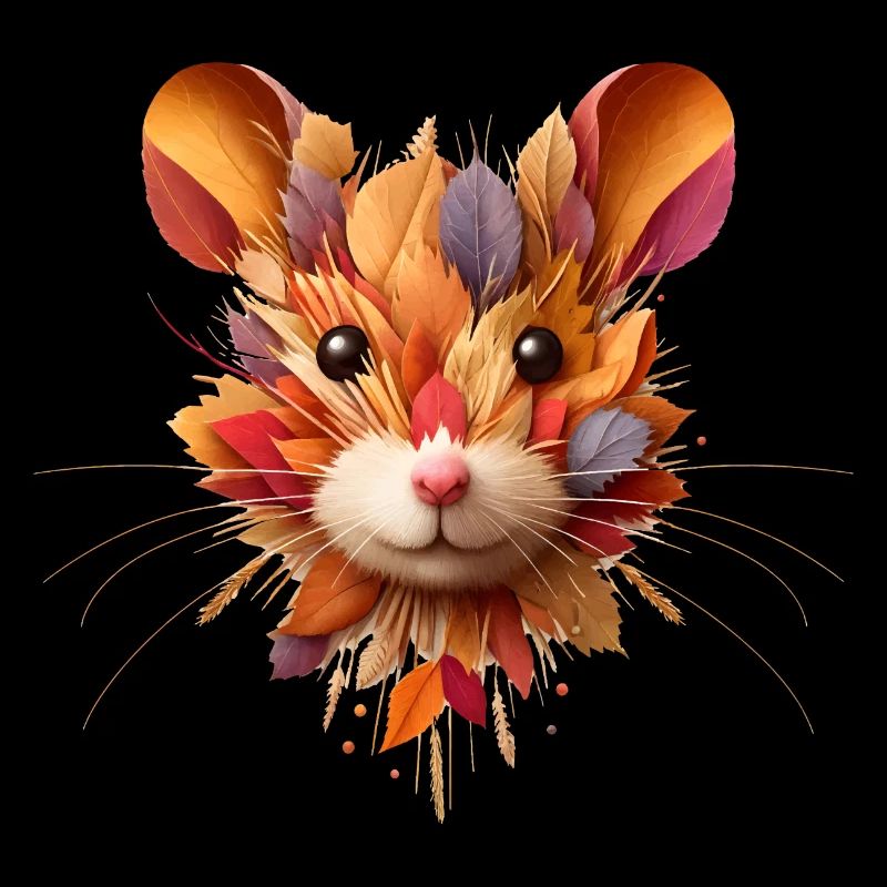 European hamster, designed from different leaves