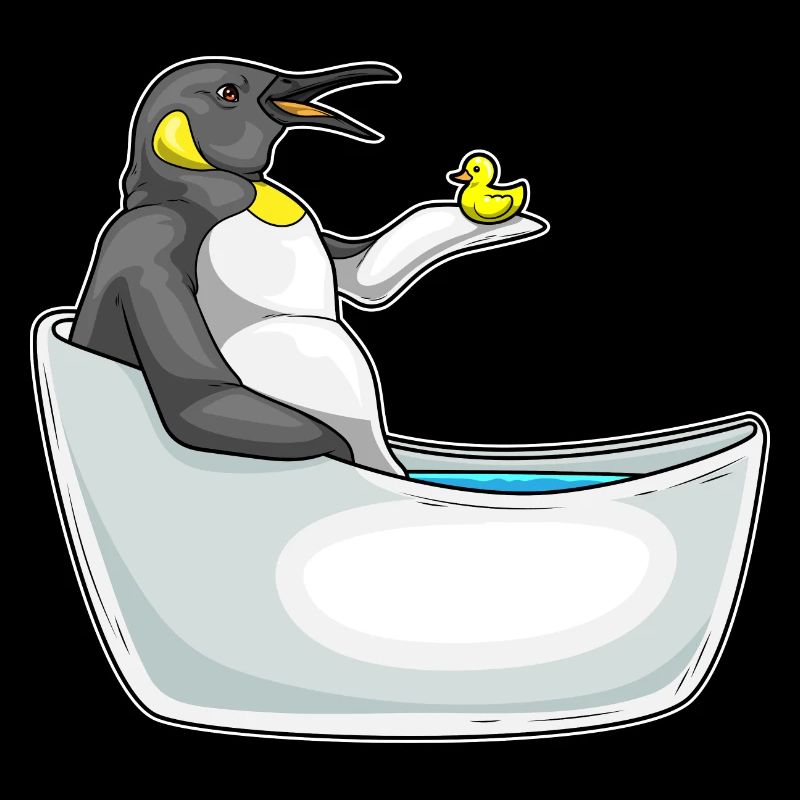 Penguin Bathing Bathtub Duck