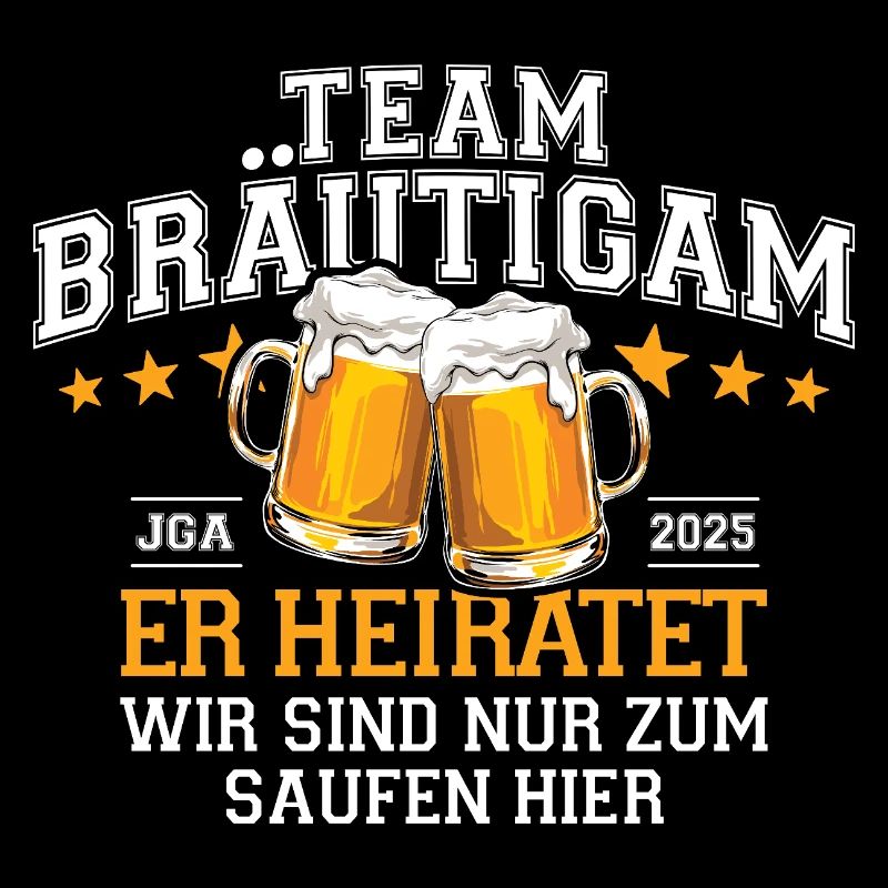 Bachelor Party 2025 Team Groom He Marries - Drinking Beer