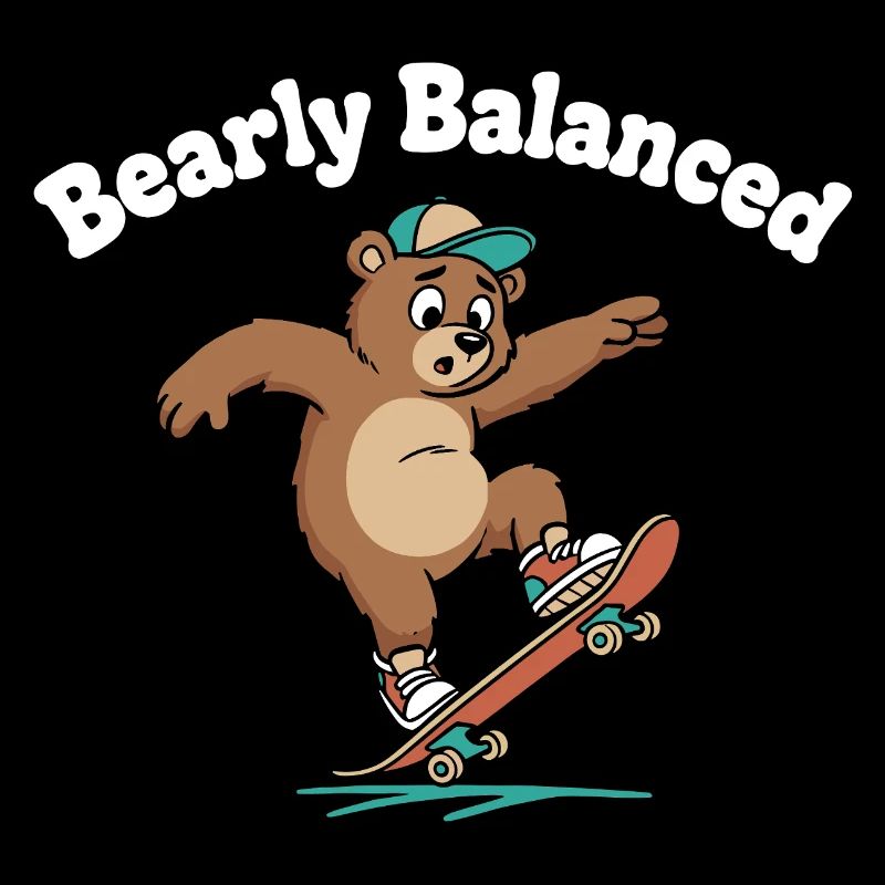 Bear on skateboard