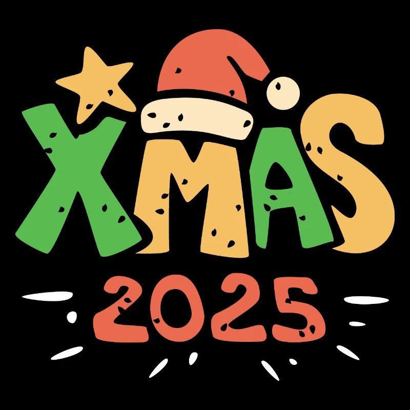 XMAS 2025 Scritte natalizie colorate