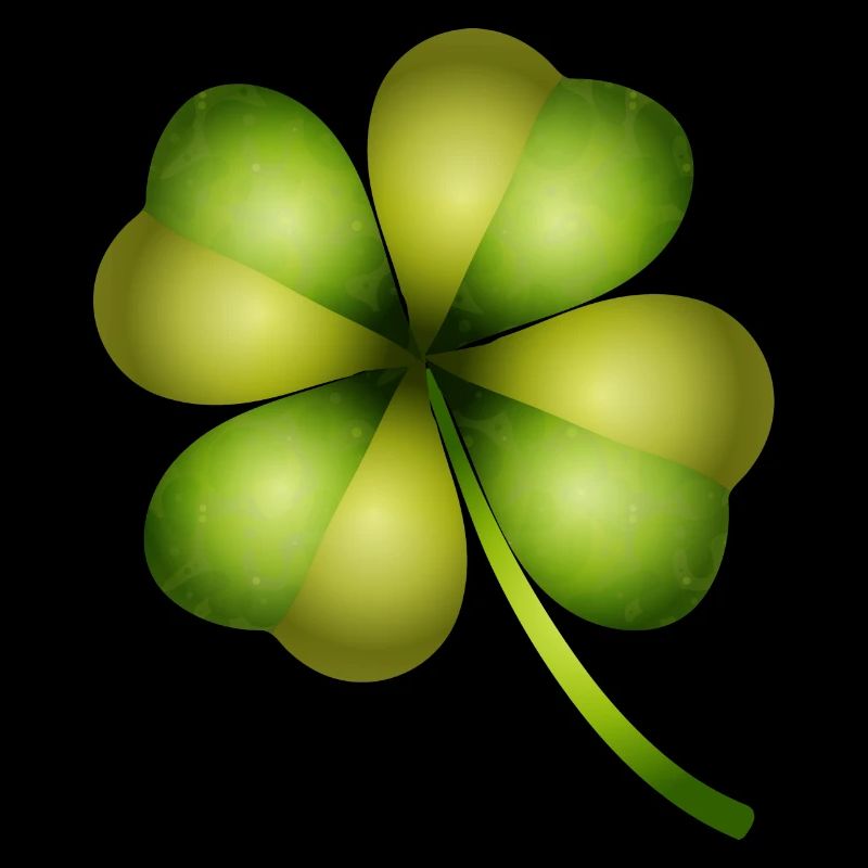 four-leaf clover in bright green tones