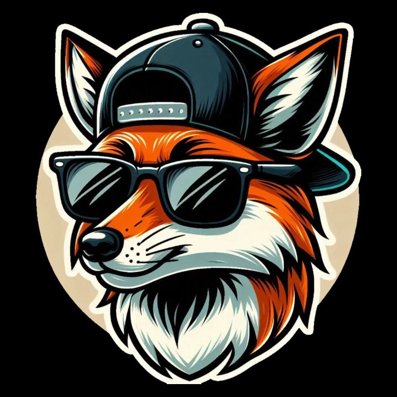 Fuchs mit Sonnenbrille und Cap