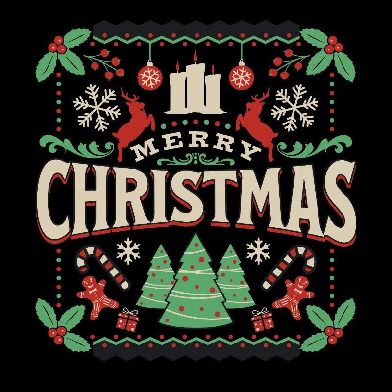 Joyeux Noël Rétro Typo style laid