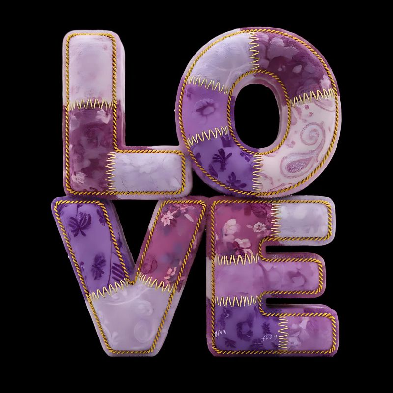 Patchwork Love Quiltlook Schriftzug