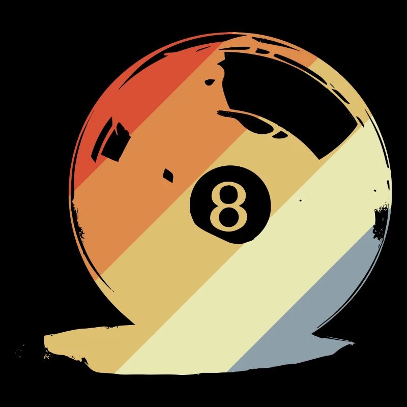 Graphique rétro boule de billard