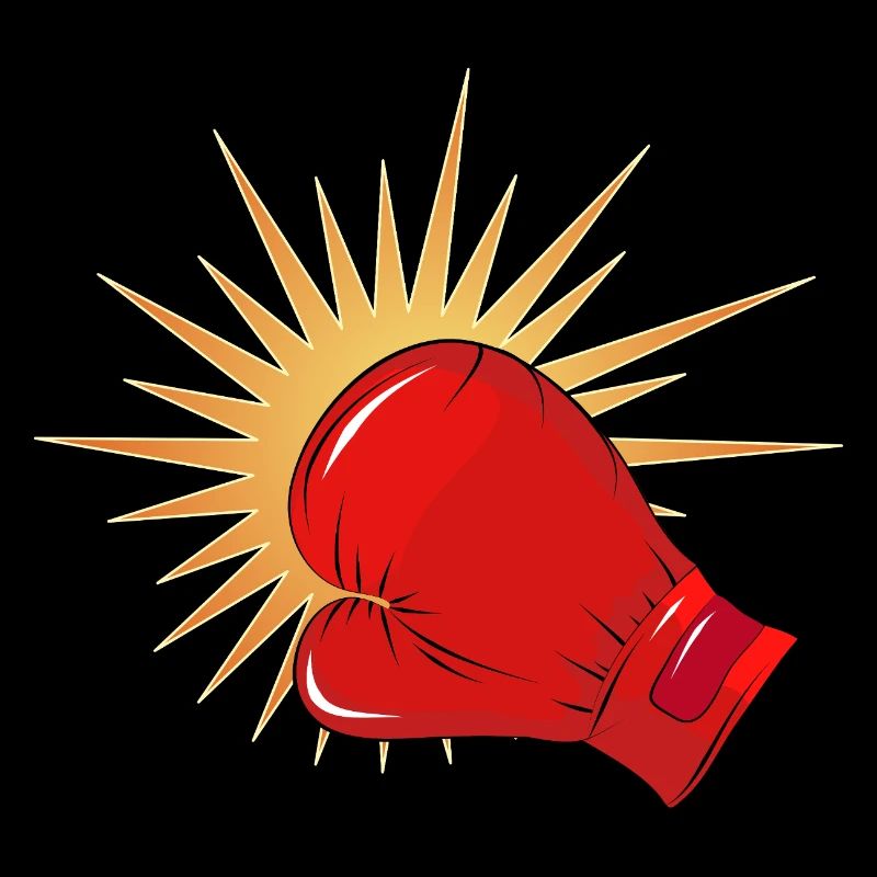 Roter Boxhandschuh mit Schlag-Effekt