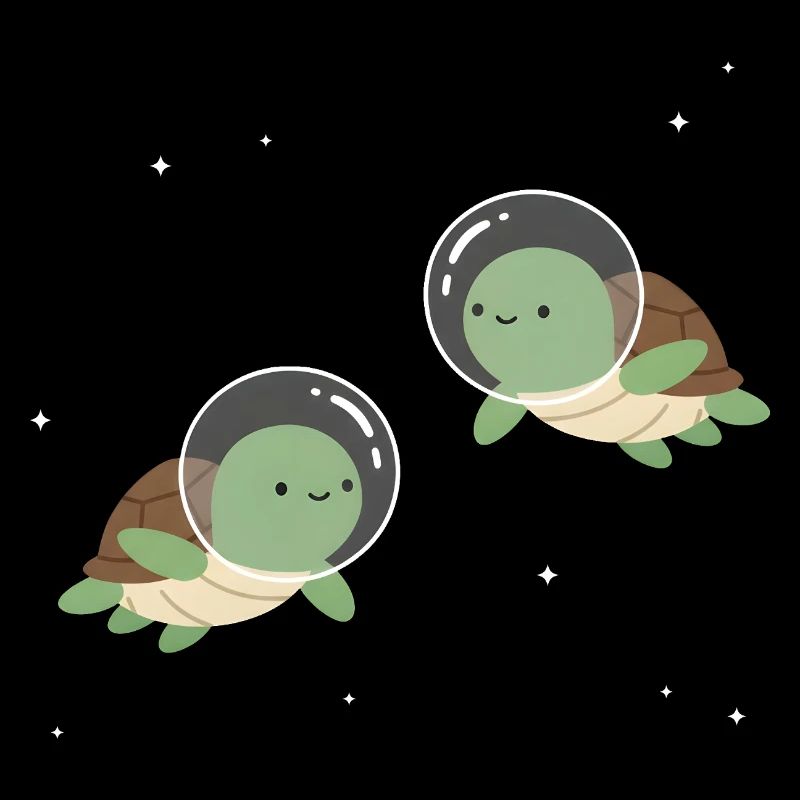 Tortues de l’espace mignonnes