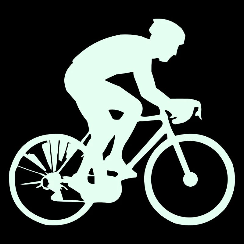 Cyclist Silhouette Mint