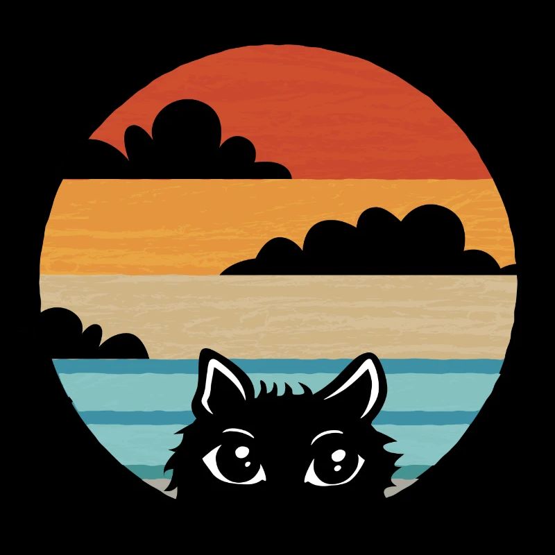 Chat Cat Vintage Retro