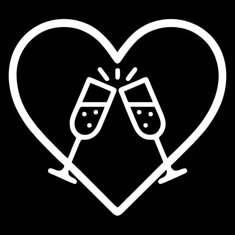 Funkelnde Gläser Herz Toast Bubbles