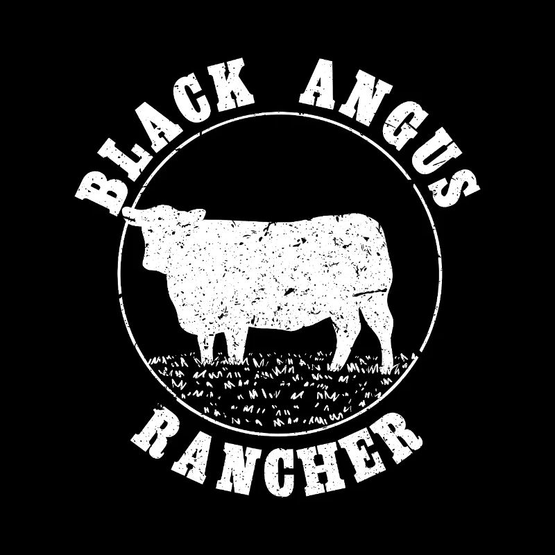 Black Angus Rancher Distressed Cattle Cow Design