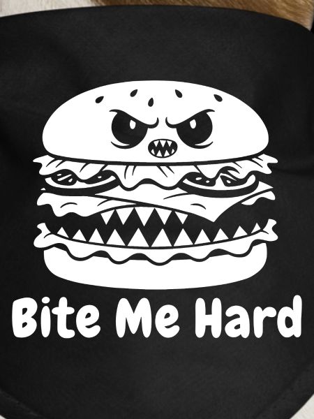 Angry hamburger bite design