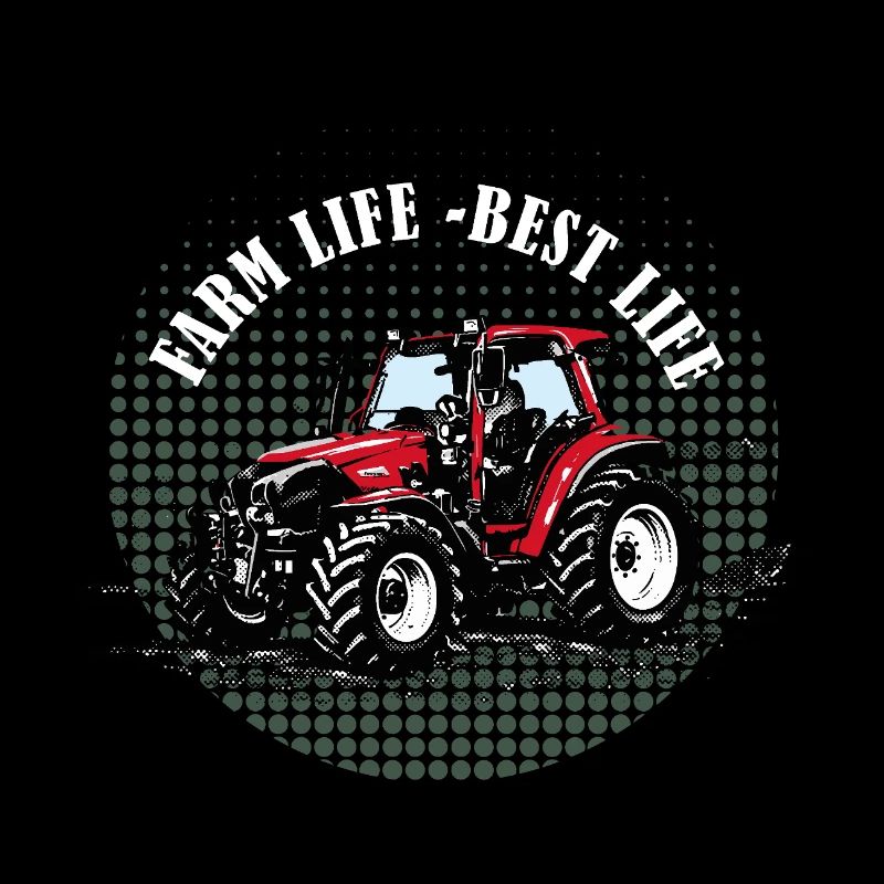 Farm Life – Roter Traktor Vintage Spruch Geschenk