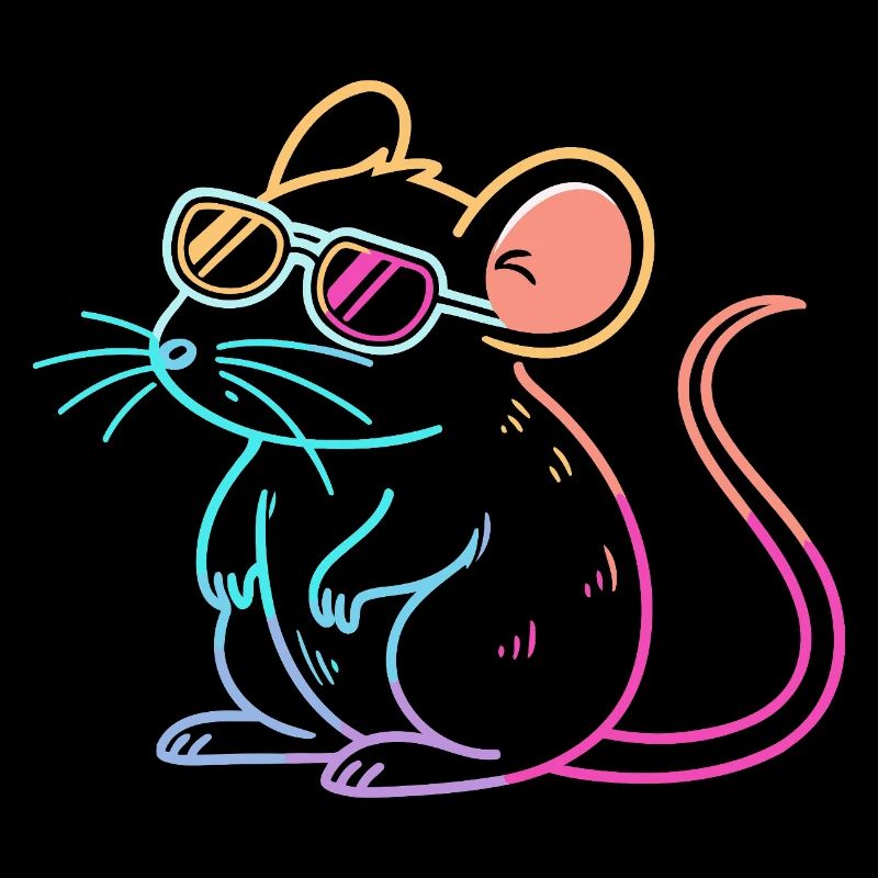 Rainbow Rat Neon Glasses