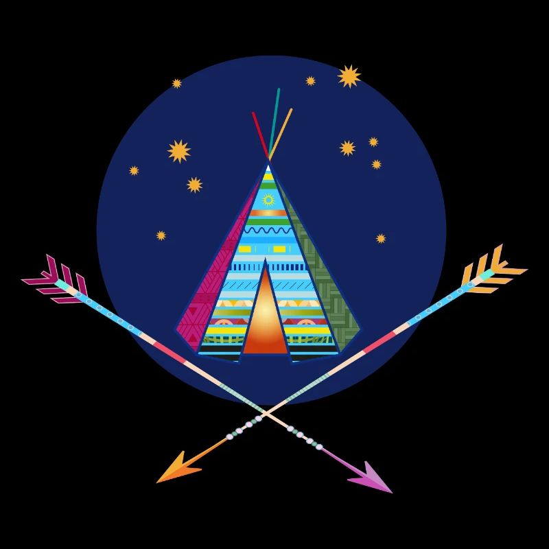 Tente tipi avec des flèches – symbole d’aventure