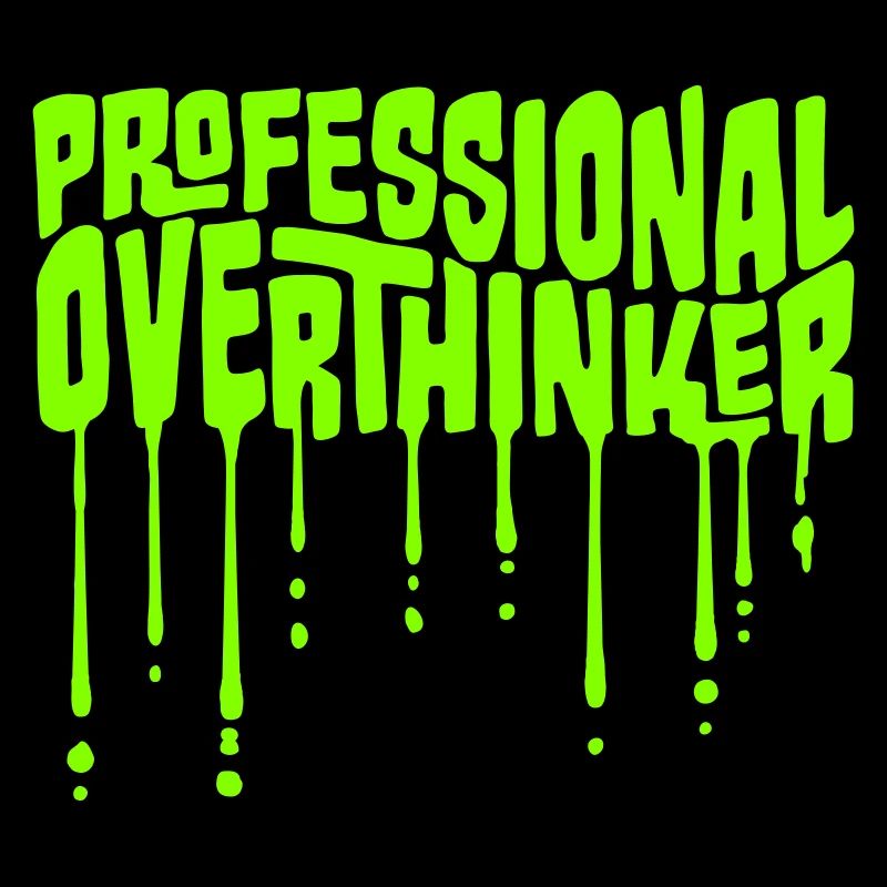 Professional Overthinker Funny Brooding Anxiety Logo