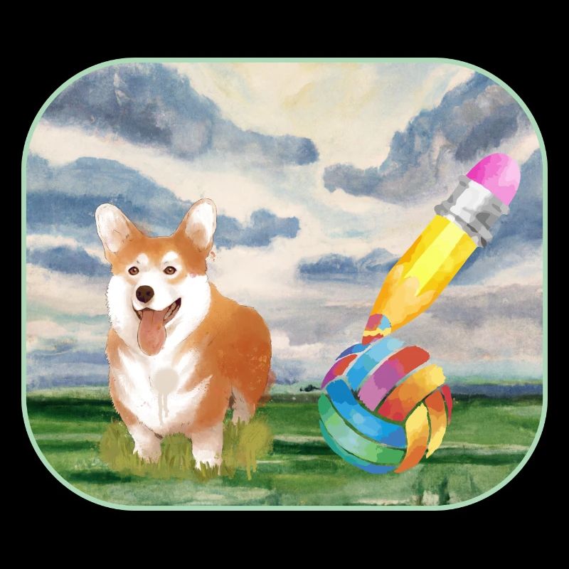 Aquarell Hund mit Ball