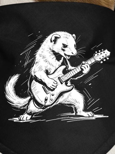 Ferret with rock style guitar