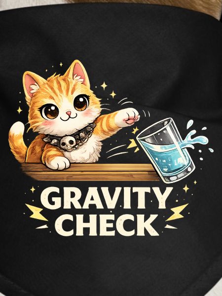 Gravity Check Cat Funny Saying