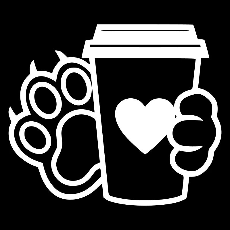 Paw Coffee Cup Outline