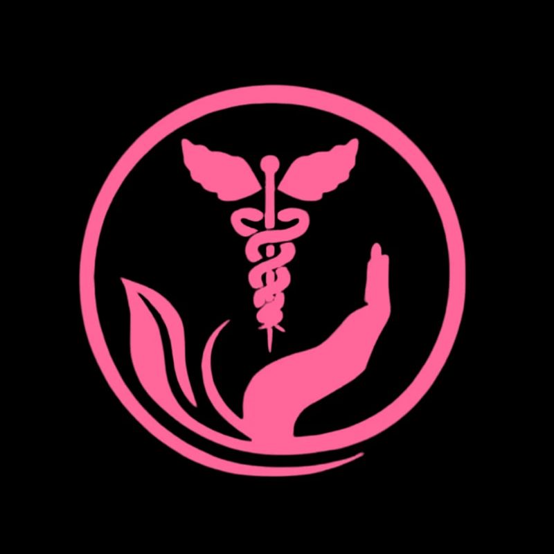 Main bienveillante et Caducée rose