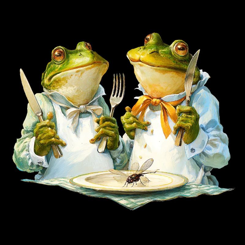 Froschköche am Tisch