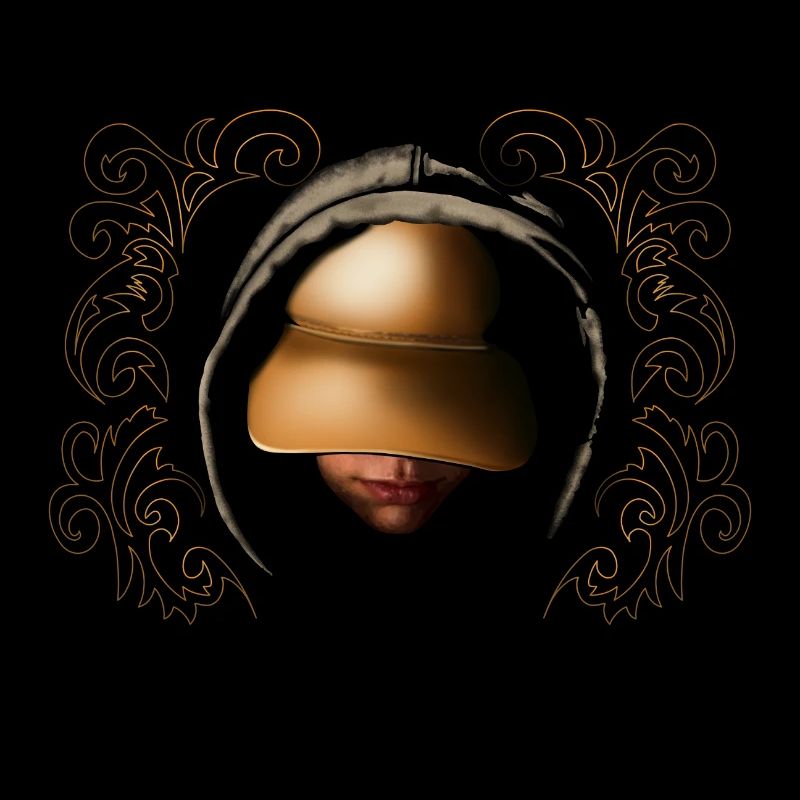 Artistic digital vision with gold hat