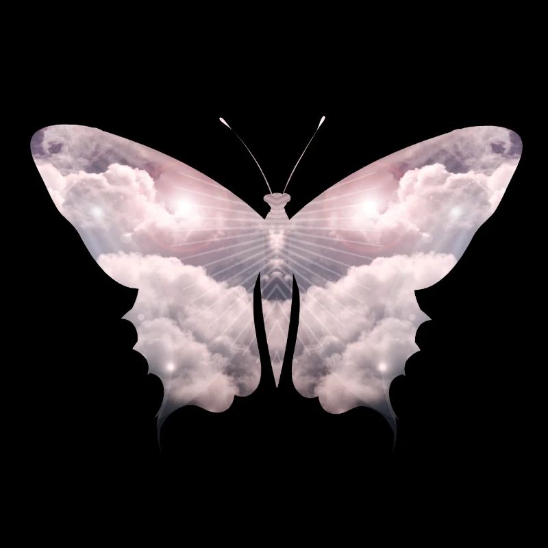 Un papillon céleste de nuages délicats