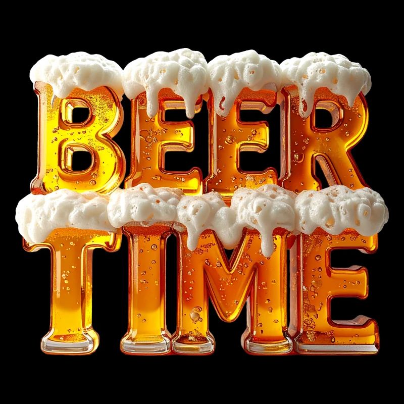Beer Time – 3D Bierglas-Buchstaben mit Schaum
