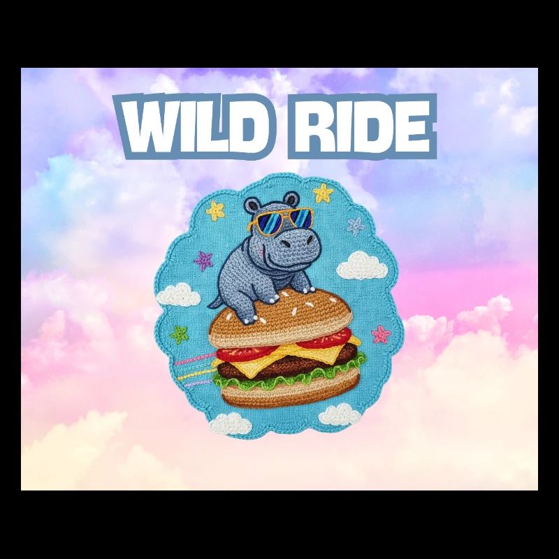 Wild Ride Hippo Burger Patch